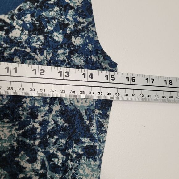Peruvian connection blue Pima cotton blend floral bodycon dress size small - Picture 5 of 6